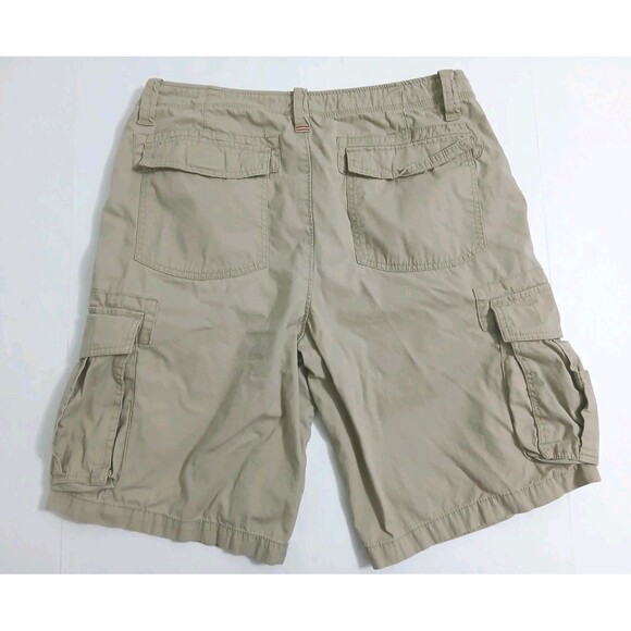 Perry Ellis Men's 34 Cargo Shorts Long Khaki Utility Trail Canvas Tan Beige - Picture 6 of 9